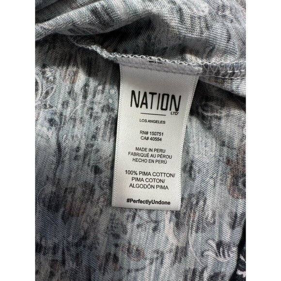 Nation Ltd Top Womens Extra Small Blue Floral‎ Marion Babydoll Smocked Tee - Picture 10 of 11
